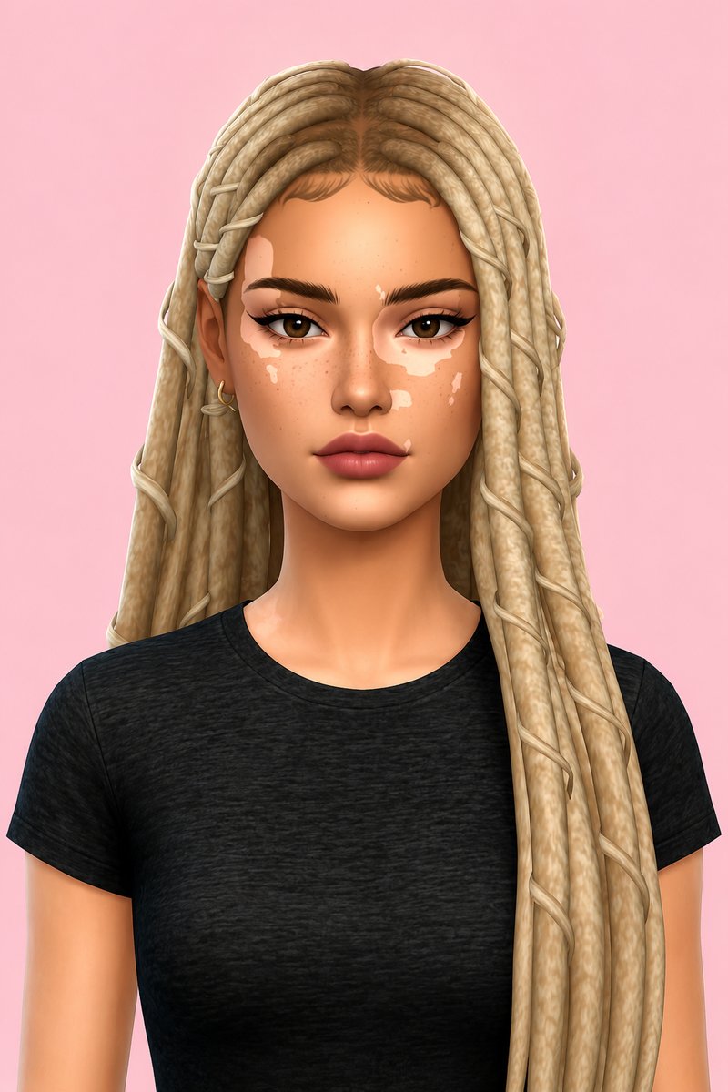 Kiri Hair Tucked custom content (CC) for Sims 4 by aharris00britney