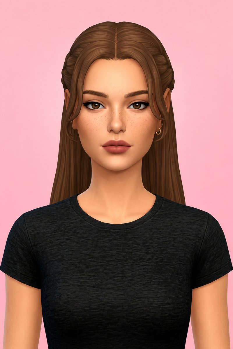Lillia Hair custom content (CC) for Sims 4 by aharris00britney