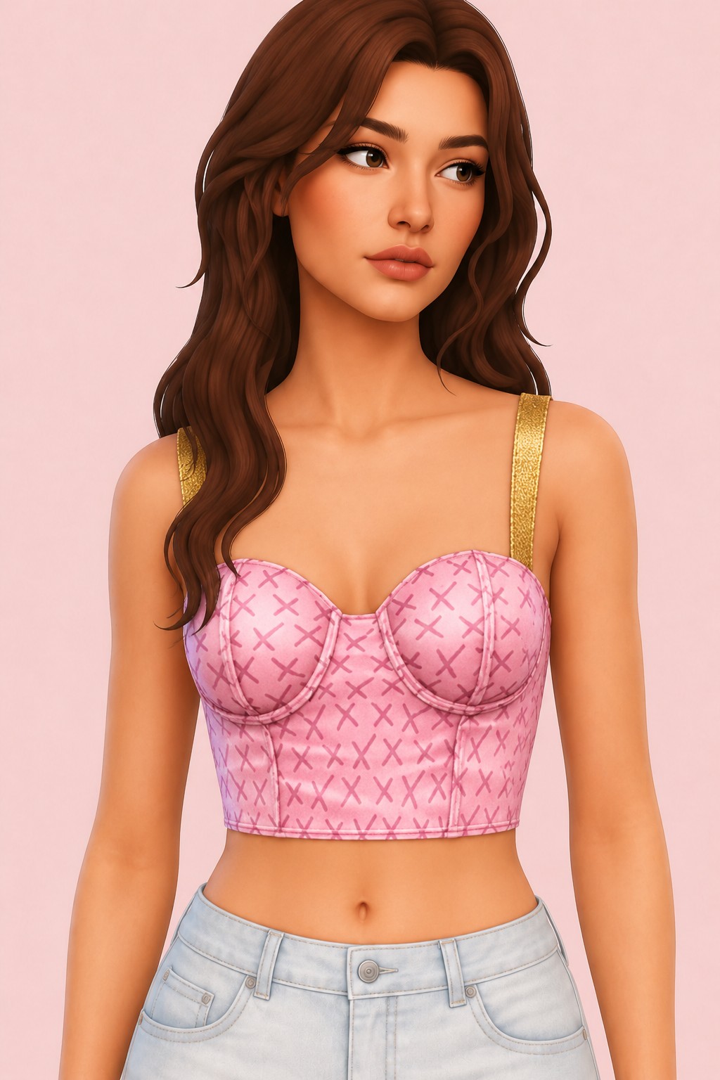 Solar Bustier custom content (CC) for Sims 4 by trillyke