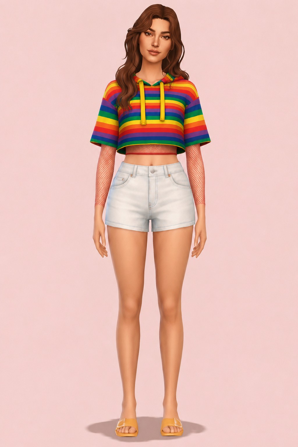 Maru Cropped Hooded Top custom content (CC) for Sims 4 by trillyke