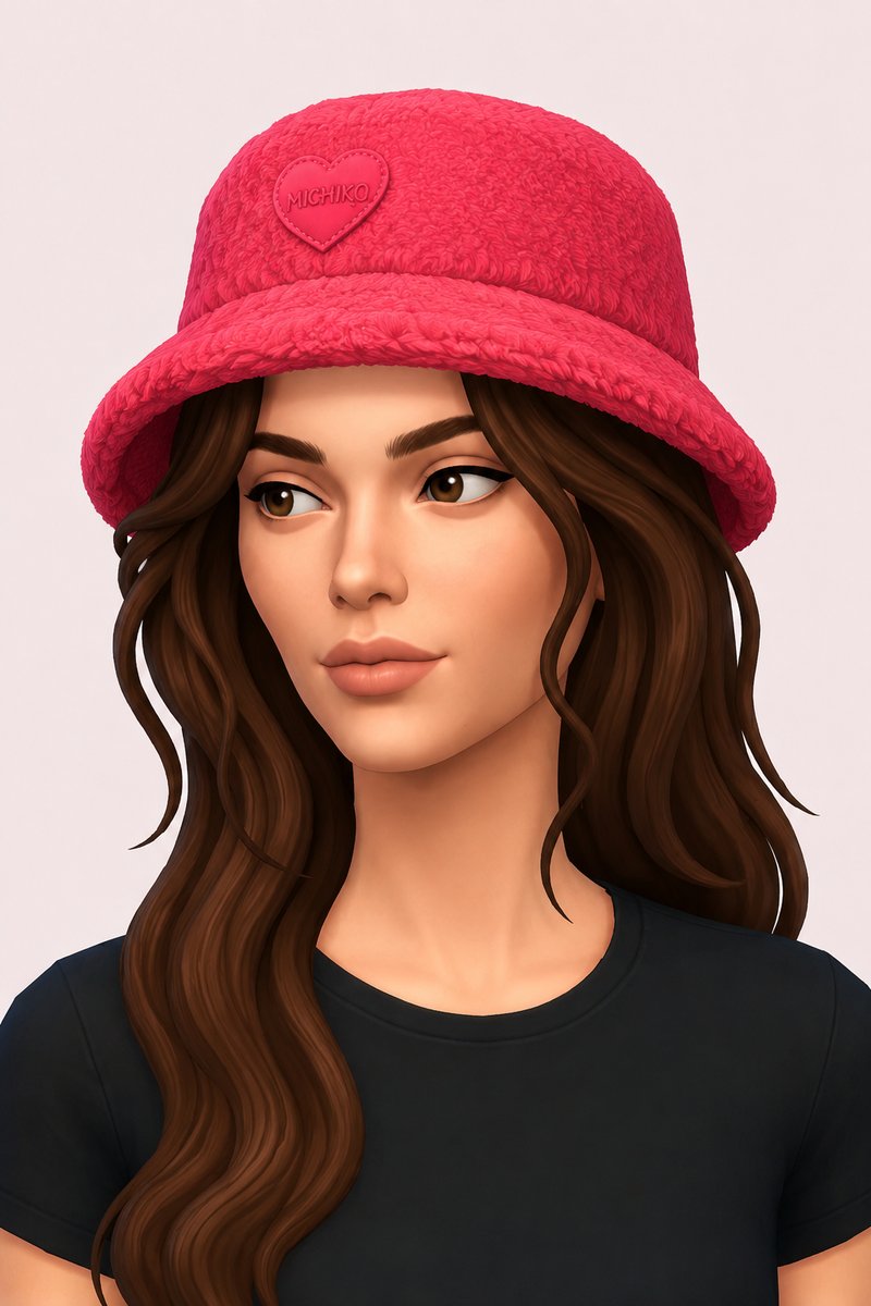Sachiko Fuzzy Hat custom content (CC) for Sims 4 by trillyke