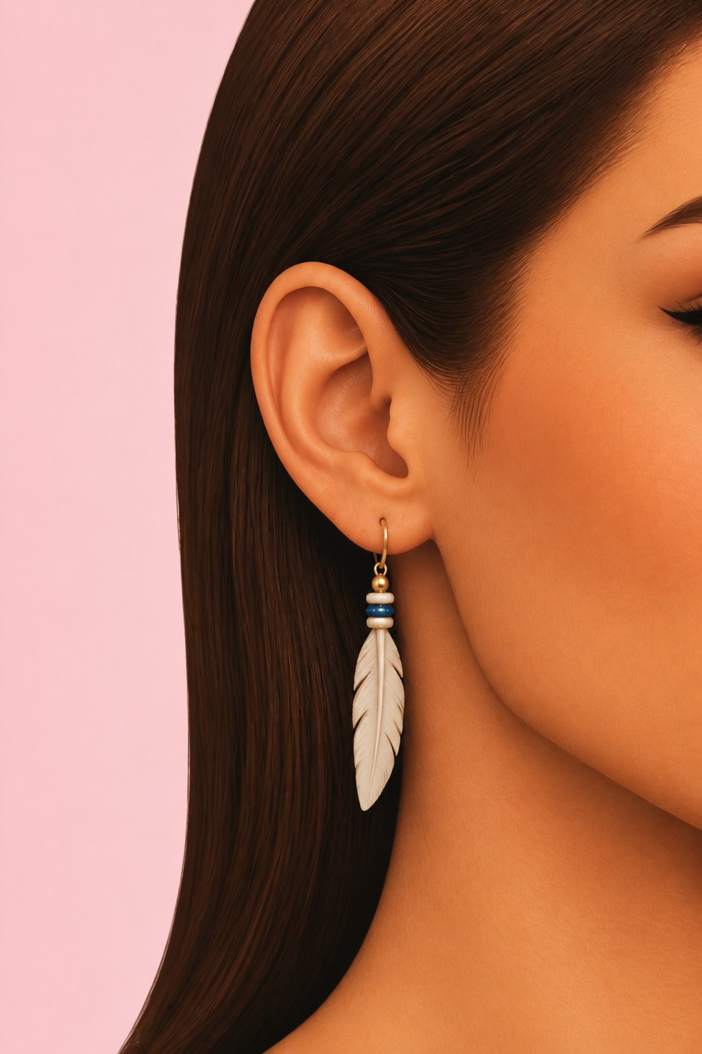Feather Earrings custom content (CC) for Sims 4 by huien