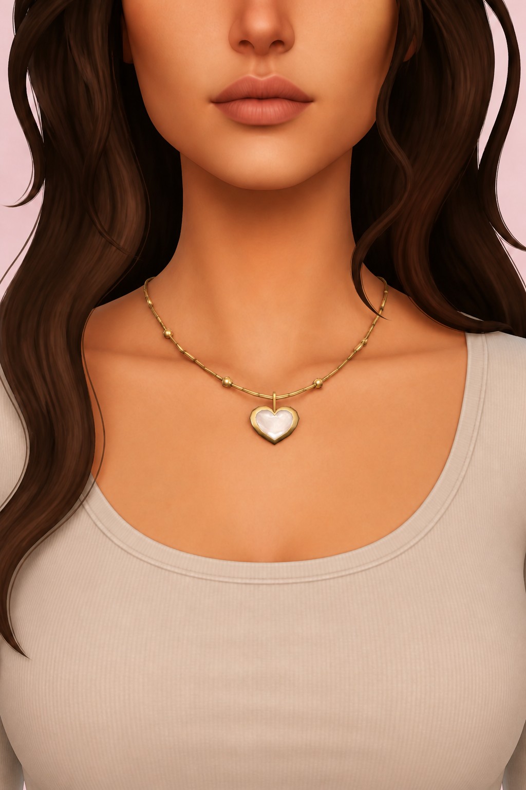 Matilda Necklace custom content (CC) for Sims 4 by trillyke