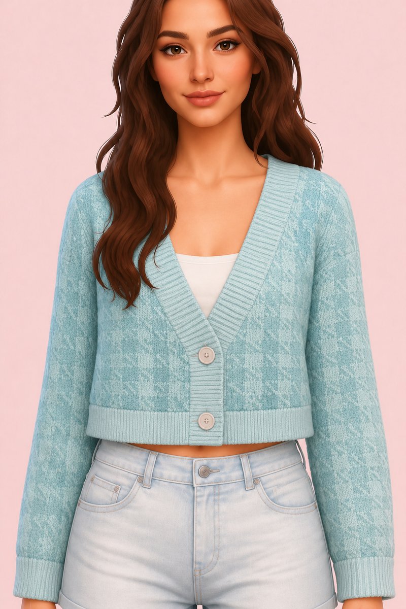 Splash Oversized Cropped Cardigan