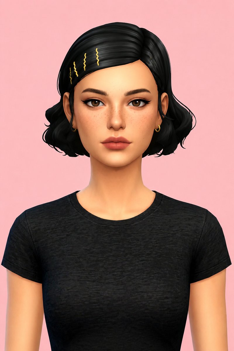 amelie hair custom content (CC) for Sims 4 by okruee