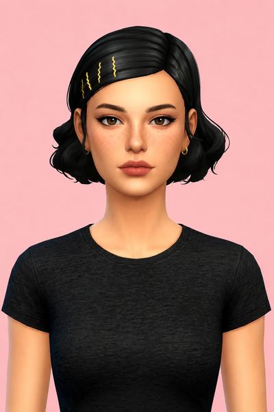 amelie hair custom content (CC) for Sims 4 by okruee