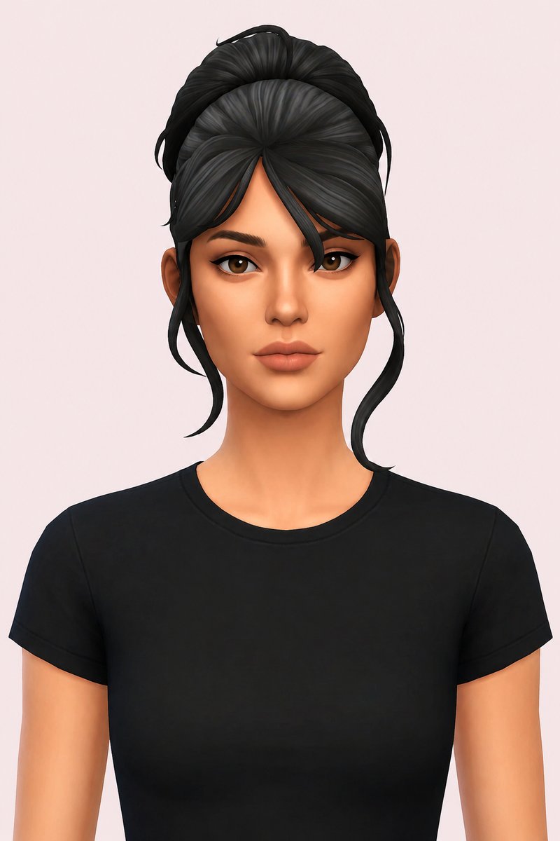 bordeaux hair custom content (CC) for Sims 4 by okruee