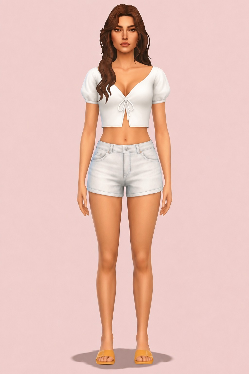Bombay Cropped Blouse custom content (CC) for Sims 4 by okruee