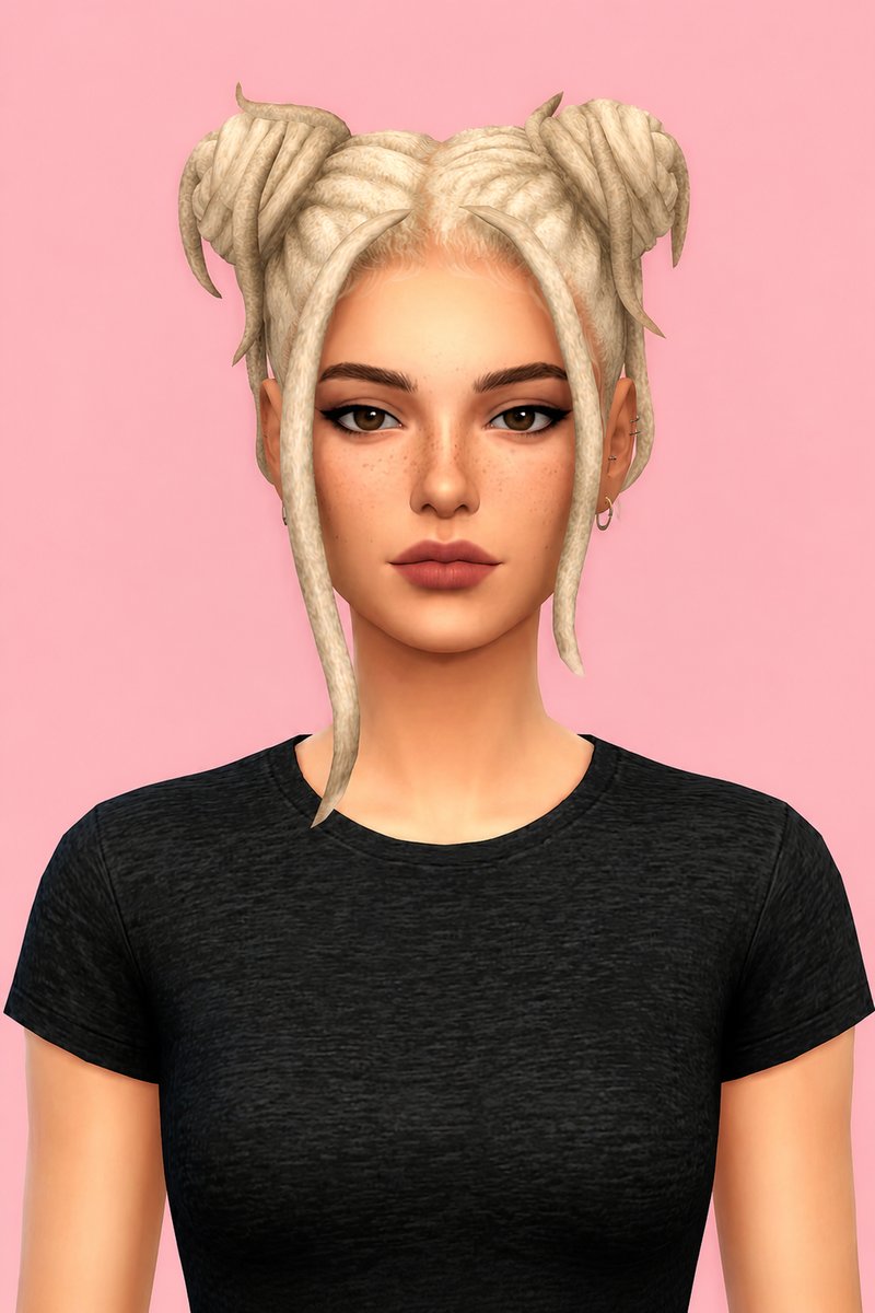 fauna hair custom content (CC) for Sims 4 by okruee