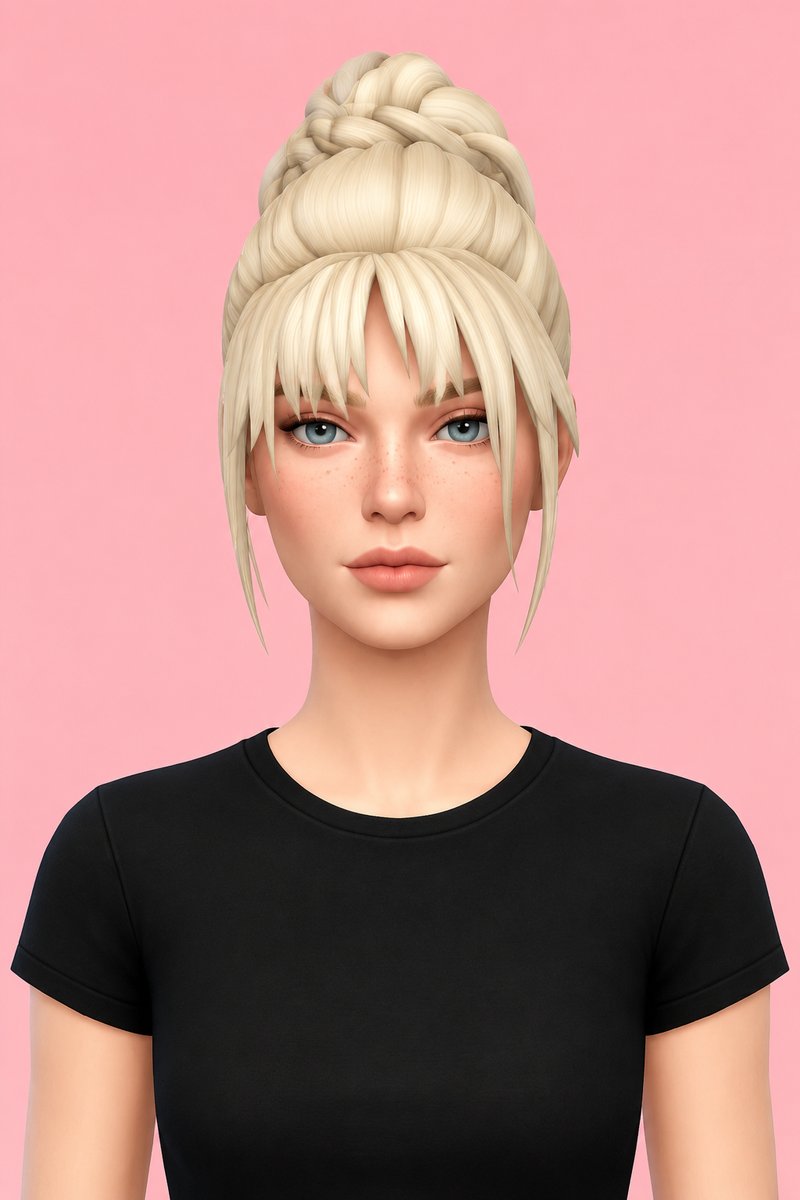 flora hair custom content (CC) for Sims 4 by okruee