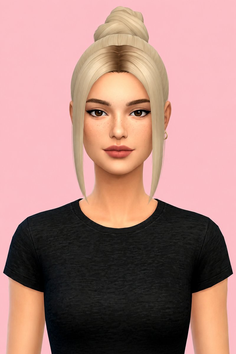 Lipa Hair custom content (CC) for Sims 4 by okruee