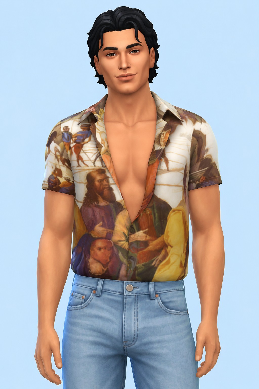 Short Sleeved Shirt custom content (CC) for Sims 4 by okruee
