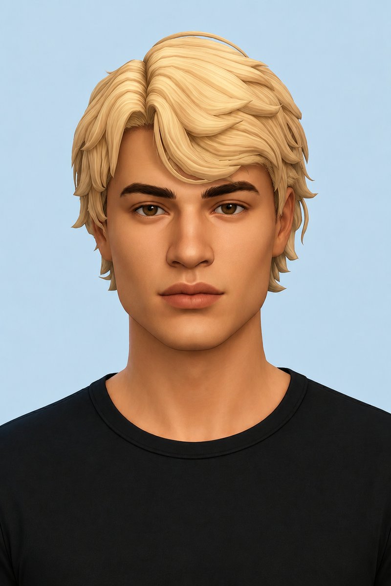 hugh hair custom content (CC) for Sims 4 by okruee