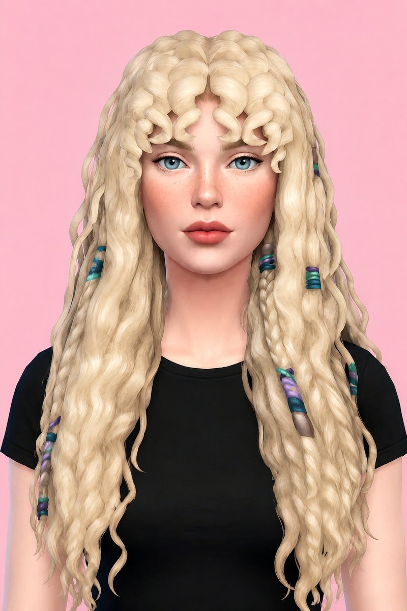 javeria hair custom content (CC) for Sims 4 by okruee