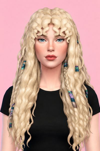 javeria hair custom content (CC) for Sims 4 by okruee