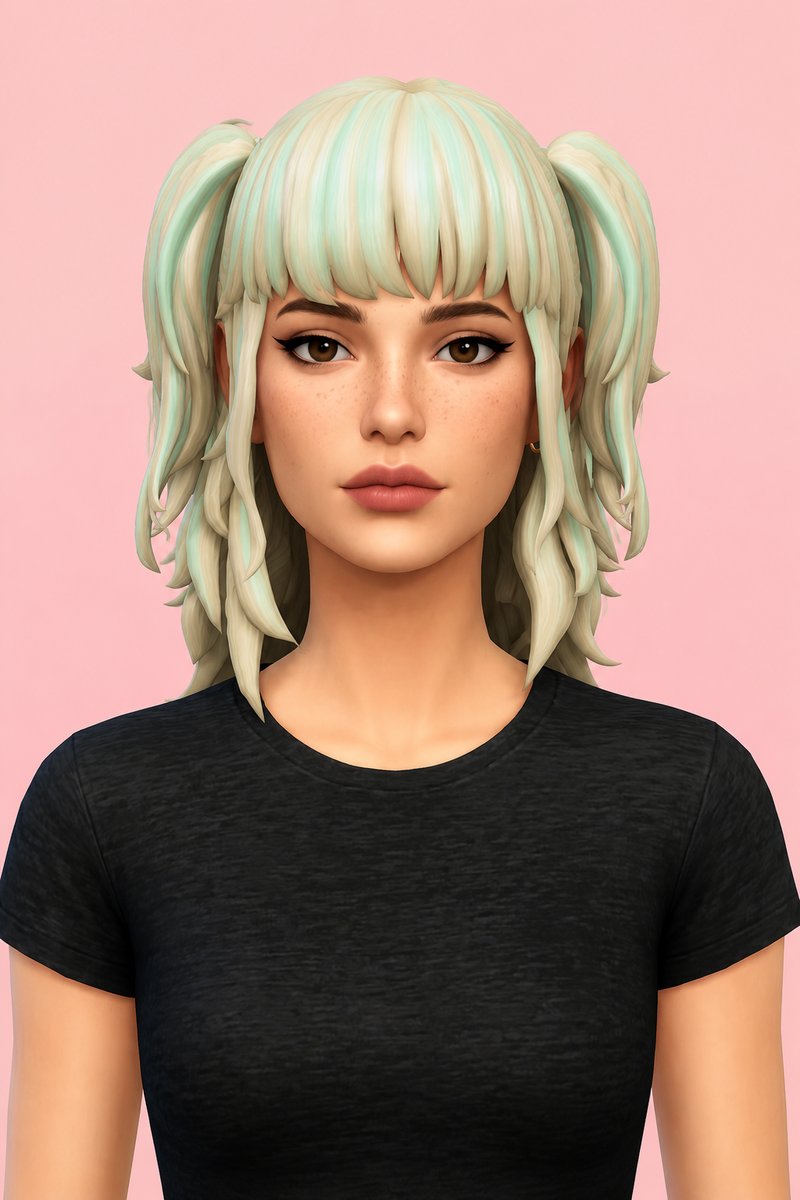 lara hair custom content (CC) for Sims 4 by okruee