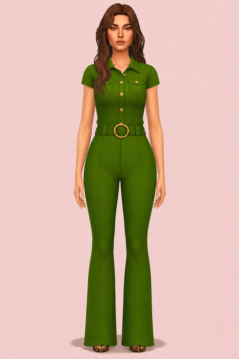 mari jumpsuit custom content (CC) for Sims 4 by okruee