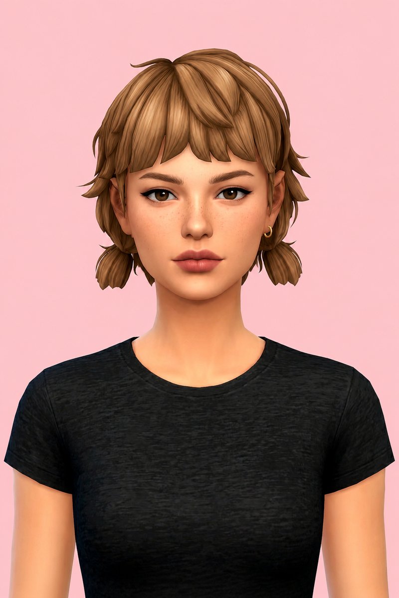 petra hair custom content (CC) for Sims 4 by okruee