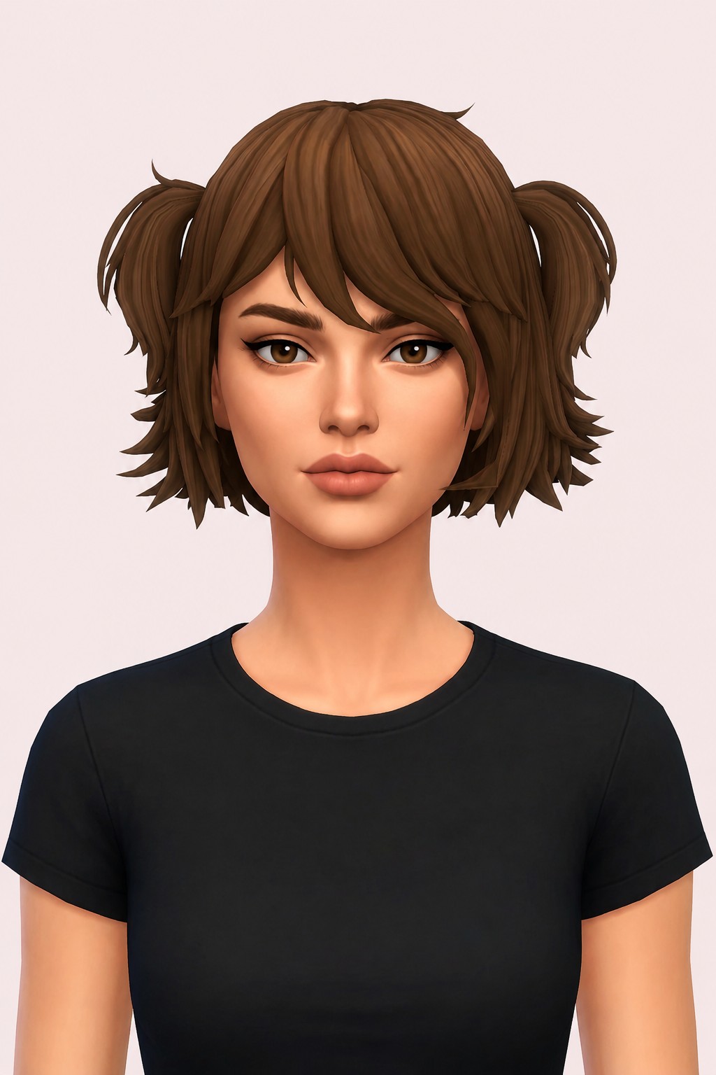 raven hair custom content (CC) for Sims 4 by okruee