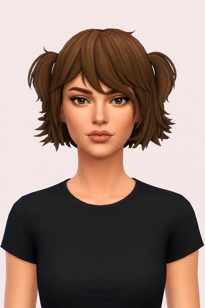 raven hair custom content (CC) for Sims 4 by okruee