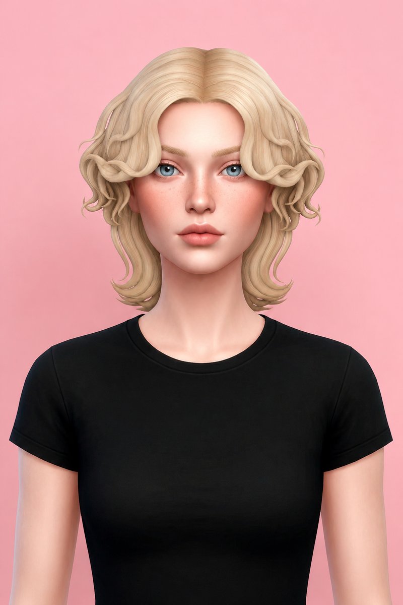 Ellison Hair custom content (CC) for Sims 4 by clumsyalien