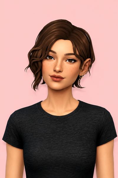 Azalea Hair custom content (CC) for Sims 4 by clumsyalien
