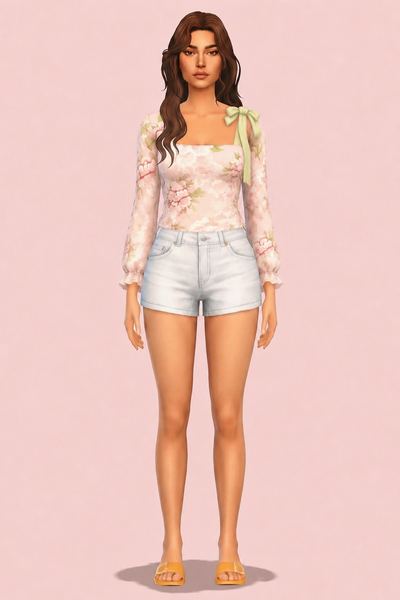 Buttercup Blouse custom content (CC) for Sims 4 by clumsyalien