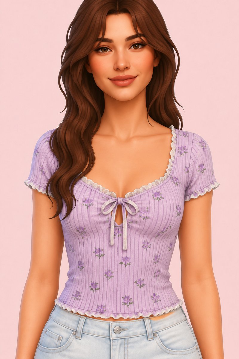 Clover Blouse custom content (CC) for Sims 4 by clumsyalien