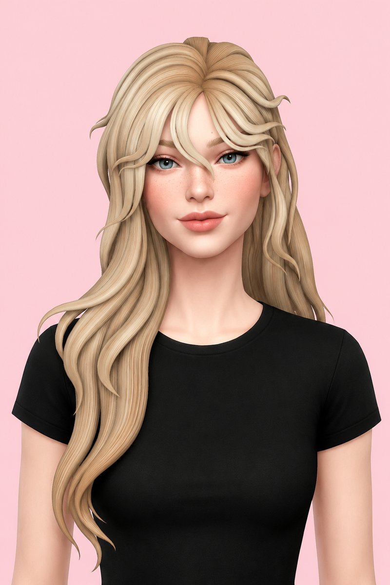 Breanna Hair custom content (CC) for Sims 4 by clumsyalien