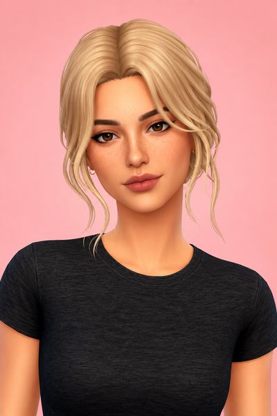 Melissa Hair custom content (CC) for Sims 4 by clumsyalien