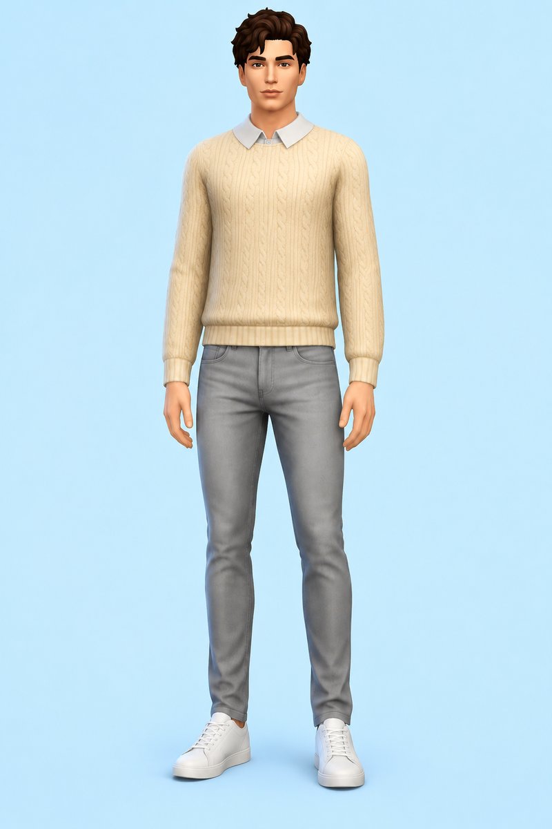 Mitch Sweater custom content (CC) for Sims 4 by clumsyalien