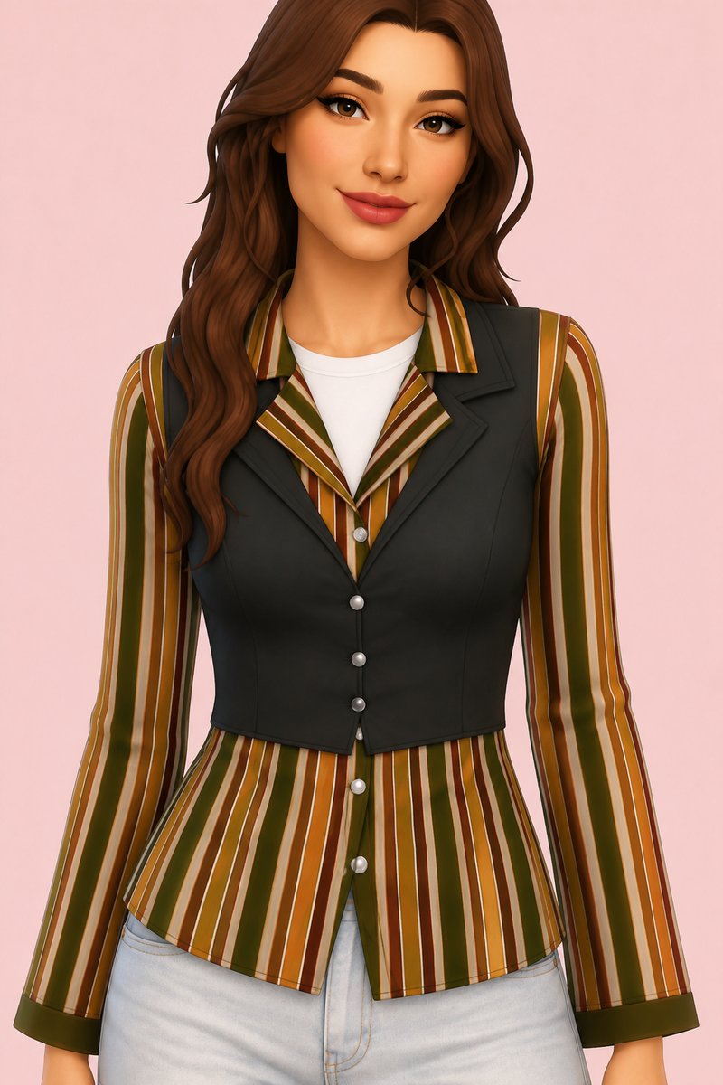 Caelum Blouse custom content (CC) for Sims 4 by clumsyalien