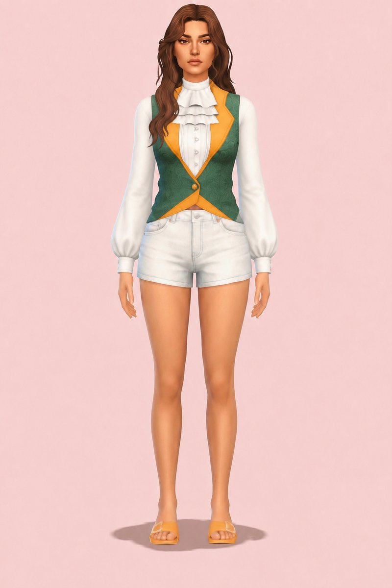 Claudia Blouse custom content (CC) for Sims 4 by clumsyalien