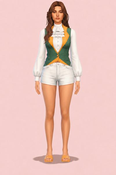 Claudia Blouse custom content (CC) for Sims 4 by clumsyalien