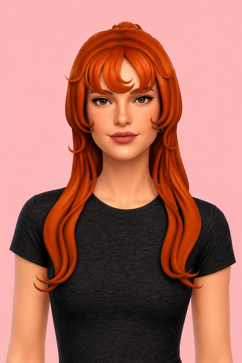 Dominique Hair custom content (CC) for Sims 4 by clumsyalien
