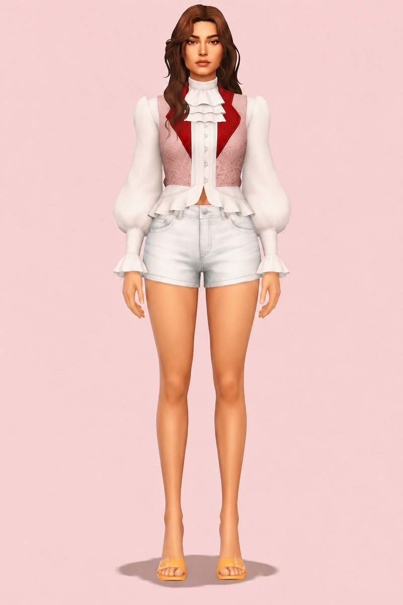 Millicent Blouse custom content (CC) for Sims 4 by clumsyalien