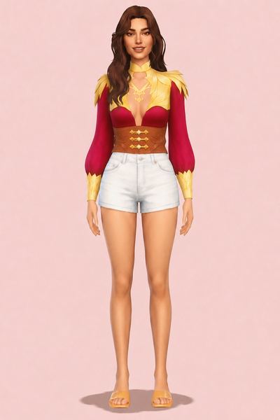 Lynette Blouse custom content (CC) for Sims 4 by clumsyalien
