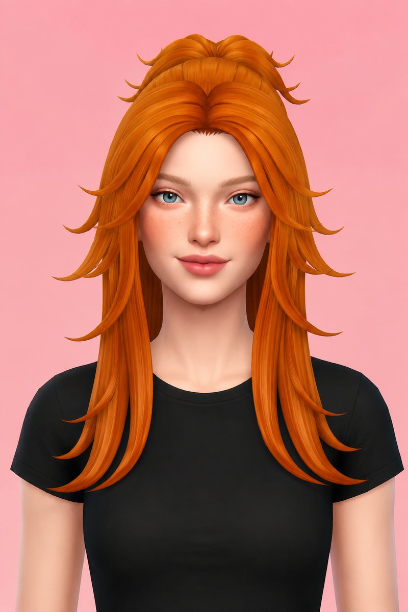 Amy Hair custom content (CC) for Sims 4 by clumsyalien