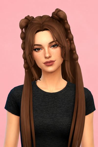 Flan Hair custom content (CC) for Sims 4 by clumsyalien