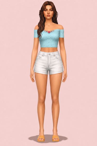 Parfait Blouse custom content (CC) for Sims 4 by clumsyalien