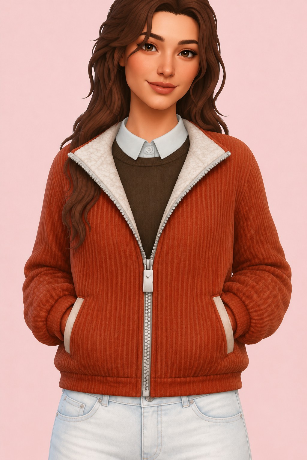 Adeline Jacket custom content (CC) for Sims 4 by clumsyalien