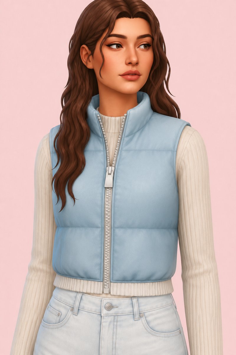 Leona Vest custom content (CC) for Sims 4 by clumsyalien