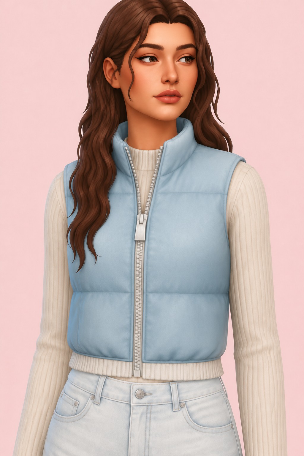 Leona Vest custom content (CC) for Sims 4 by clumsyalien
