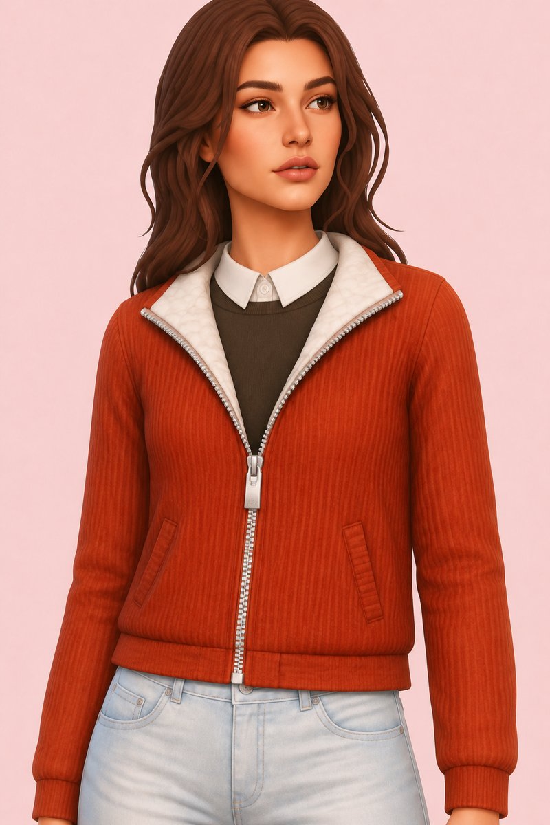 Midge Jacket custom content (CC) for Sims 4 by clumsyalien