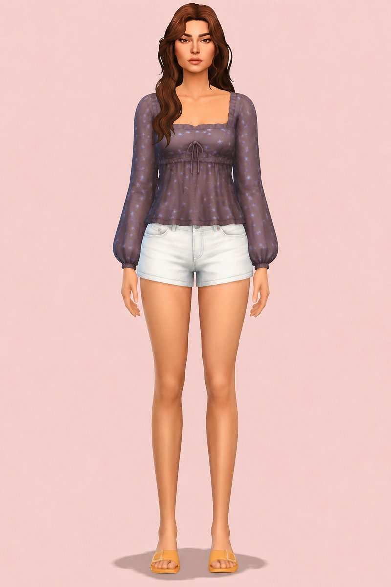 Elodie Blouse custom content (CC) for Sims 4 by clumsyalien