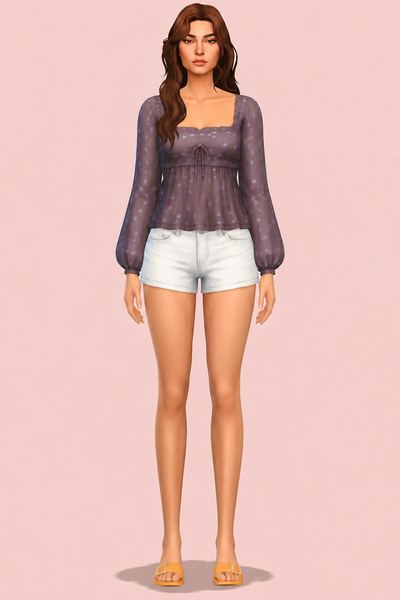 Elodie Blouse custom content (CC) for Sims 4 by clumsyalien