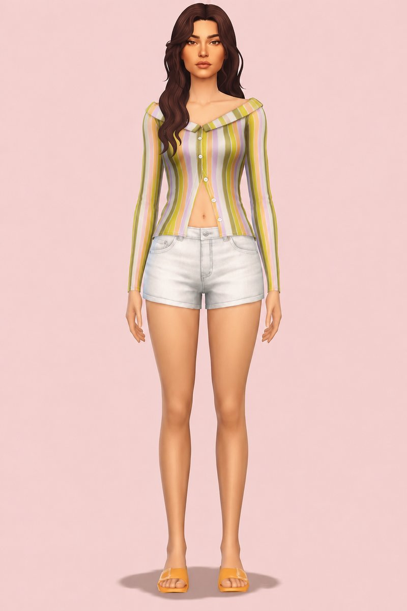 Sandra Blouse custom content (CC) for Sims 4 by clumsyalien