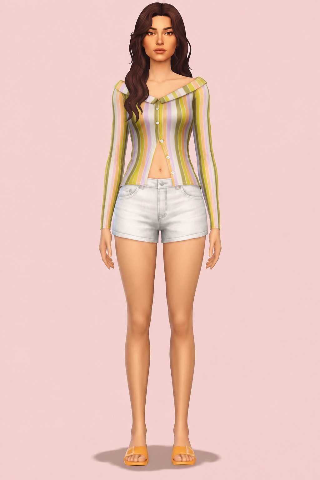Sandra Blouse custom content (CC) for Sims 4 by clumsyalien