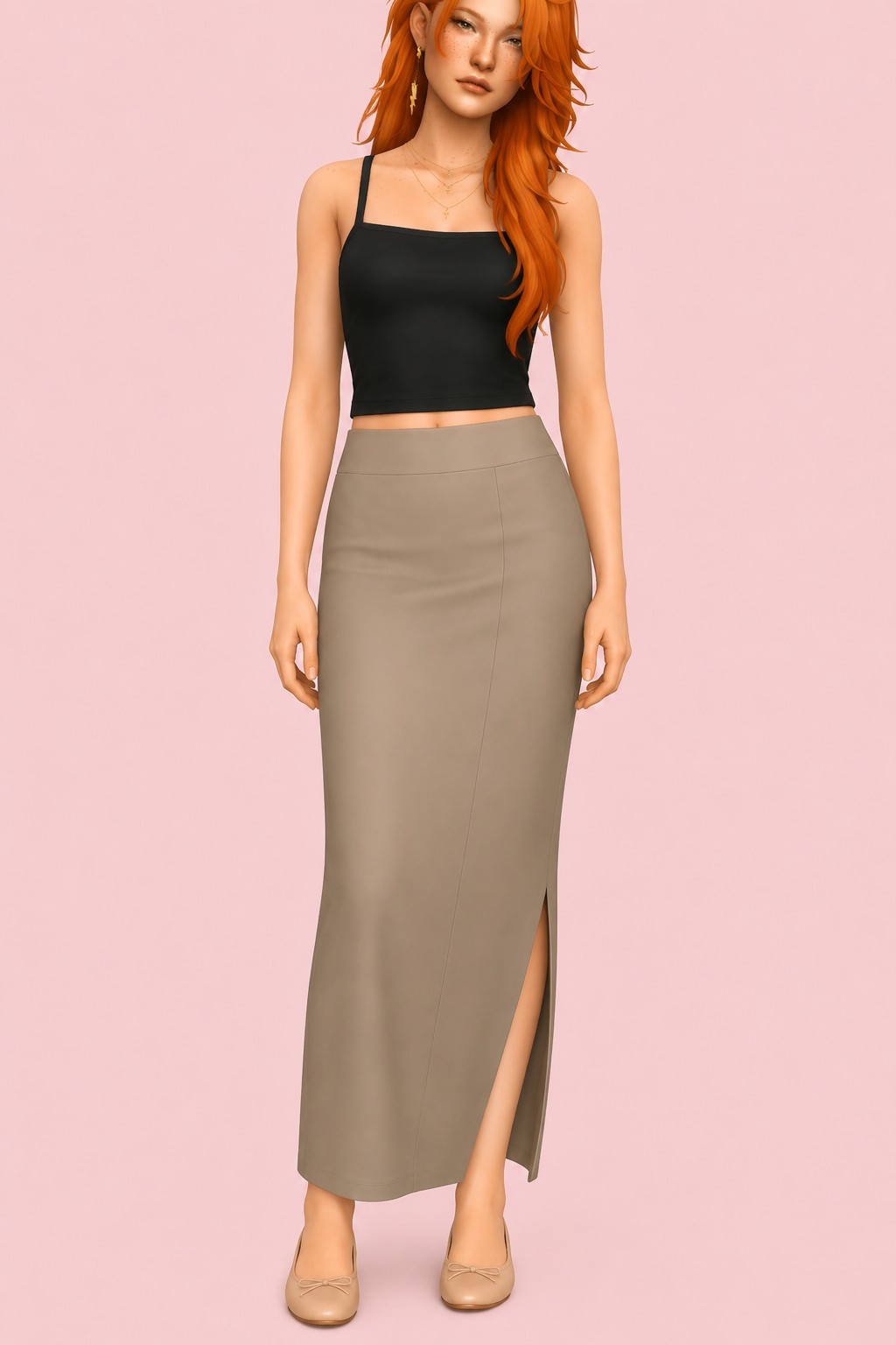 Ebony Skirt custom content (CC) for Sims 4 by clumsyalien