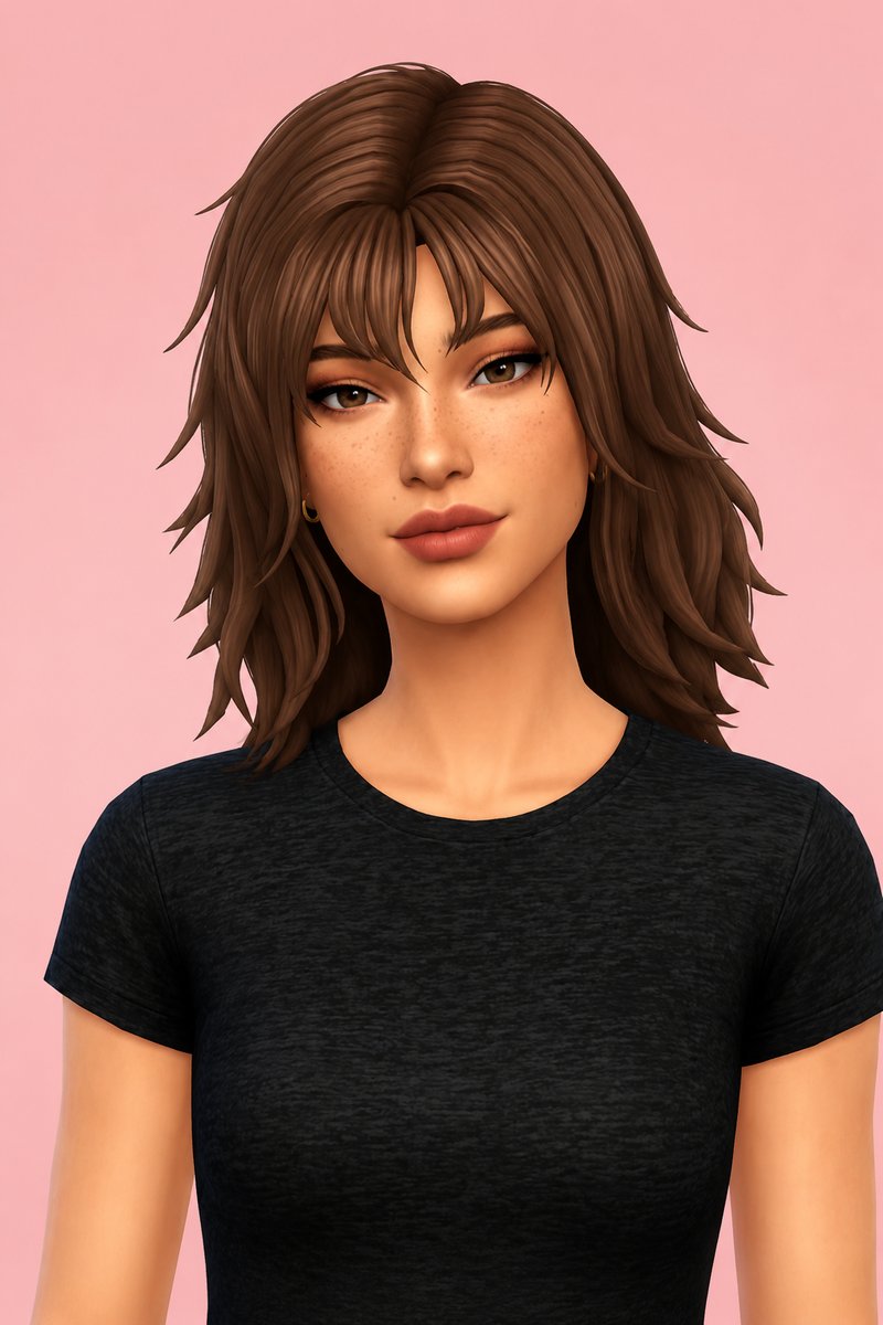 Miranda Hair custom content (CC) for Sims 4 by clumsyalien